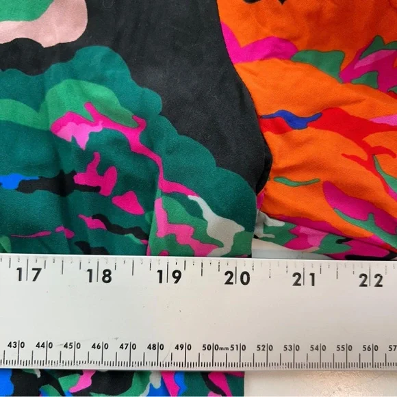 Zara Women’s L Bold Floral Print Long Sleeve Blouse 100% Viscose Artsy Boho Top - Picture 6 of 10